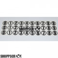 Chi Town Roundels Retro Number Decal Sheet black on clear