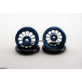 Pro Track Turbine in Blue 3/8" O-Ring Drag Wheelie Wheels / H.O. Fronts