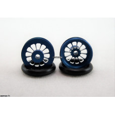 Pro Track Turbine in Blue 3/8" O-Ring Drag Wheelie Wheels / H.O. Fronts