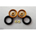 Pro Track Turbine in Gold 3/8" O-Ring Drag Wheelie Wheels / H.O. Fronts