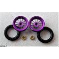 Pro Track Turbine in Purple 3/8" O-Ring Drag Wheelie Wheels / H.O. Fronts
