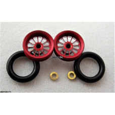 Pro Track Turbine in Red 3/8" O-Ring Drag Wheelie Wheels / H.O. Fronts