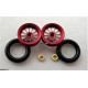 Pro Track Turbine in Red 3/8" O-Ring Drag Wheelie Wheels / H.O. Fronts