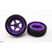 Pro Track Star in Purple 3/4" Foam Drag Front Wheels for 1/16" axle