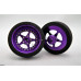 Pro Track Star in Purple 3/4" Foam Drag Front Wheels for 1/16" axle