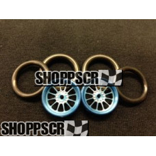 Pro Track Turbine in Blue 3/4" O-Ring Drag Front Wheels for 1/16" axle