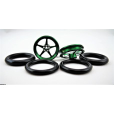 Pro Track Pro Star in Green 3/4" O-Ring Drag Front Wheels for 1/16" axle