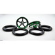 Pro Track Pro Star in Green 3/4" O-Ring Drag Front Wheels for 1/16" axle