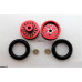 Pro Track Top Fuel in Red 3/8" O-Ring Drag Wheelie Wheels / H.O. Fronts