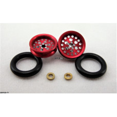 Pro Track Top Fuel in Red 3/8" O-Ring Drag Wheelie Wheels / H.O. Fronts