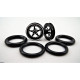 Pro Track Star 3D in Black 3/4" O-Ring Drag Front Wheels for 1/16" axle