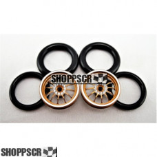 Pro Track Turbine 3D in Gold 3/4" O-Ring Drag Front Wheels for 1/16" axle