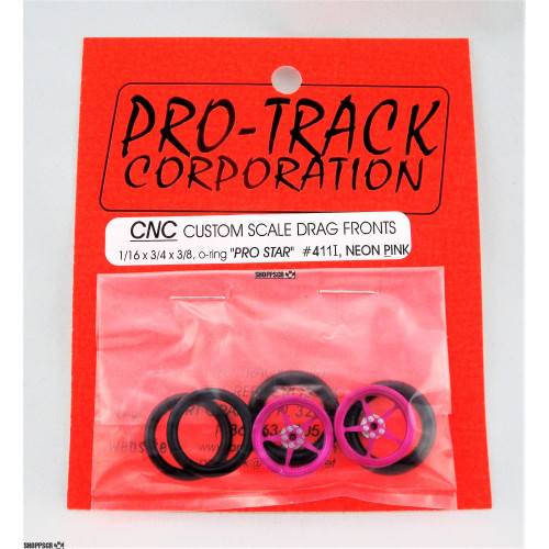Pro Track Top Fuel Series CNC Drag Front Wheels Black 3/4 O-Ring 