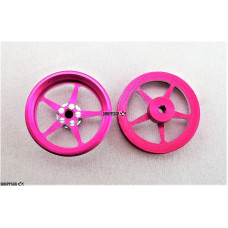 Pro Track Pro Star in Neon Pink 3/4" O-Ring Drag Front Wheels for 1/16" axle