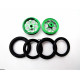 Pro Track Magnum in Green 3/4" O-Ring Drag Front Wheels for 1/16" axle