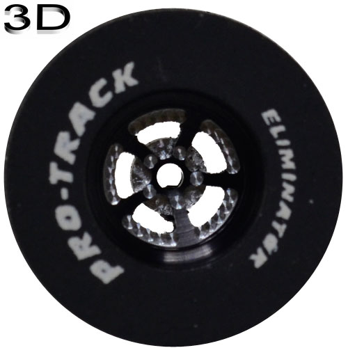 3D Design 3/4 O-Ring Pro Track Evolution Series CNC Drag Front Wheels Black 