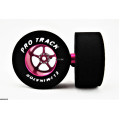 Pro Track Pro Star 1-1/16 x .500 Neon Pink Drag Rear Wheels for 3/32 axle