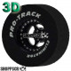 Pro Track Star 3D 1-1/16 x .500 Black Drag Rear Wheels for 3/32 axle
