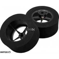 BNM 1-3/16 x .500 20" Black Star Drag Rear Wheels, Nat. Rubber for 3/32" Axle