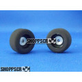 JK 3/32 x .750 x .400 Plastic Hub Front Wheels, Firm Rubber