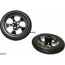 0.780"D 0.125"W 0.250"TW 1/16"A 5-Spoke 3D Front Drag Wheel, Black (pr)
