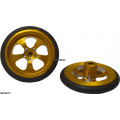 0.780"D 0.125"W 0.250"TW 1/16"A 5-Spoke 3D Front Drag Wheel, Gold (pr)