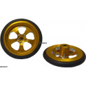 0.780"D 0.125"W 0.250"TW 1/16"A 5-Spoke 3D Front Drag Wheel, Gold (pr)