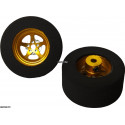 1-1/16"D 0.500"W 0.620"TW 3/32"A 5-Spoke 3D Rear Drag Wheel, Gold (pr)