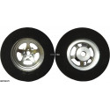 1-1/16"D 0.500"W 0.620"TW 3/32"A 5-Spoke 3D Rear Drag Wheel, Silver (pr)