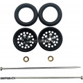 Pro Track Top Fuel in Black 3/8" O-Ring Drag Wheelie Wheels / H.O. Fronts