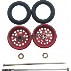 Pro Track Top Fuel in Red 3/8" O-Ring Drag Wheelie Wheels / H.O. Fronts