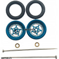 Pro Track Star in Blue 3/8" O-Ring Drag Wheelie Wheels / H.O. Fronts