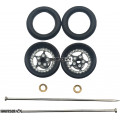 Pro Track Star in Black 3/8" O-Ring Drag Wheelie Wheels / H.O. Fronts