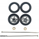 Pro Track Star in Black 3/8" O-Ring Drag Wheelie Wheels / H.O. Fronts