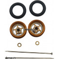 Pro Track Star in Gold 3/8" O-Ring Drag Wheelie Wheels / H.O. Fronts