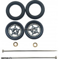 Pro Track Star in Gray 3/8" O-Ring Drag Wheelie Wheels / H.O. Fronts