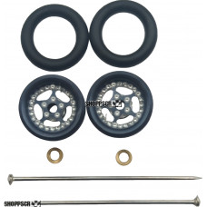 Pro Track Star in Gray 3/8" O-Ring Drag Wheelie Wheels / H.O. Fronts