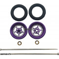 Pro Track Star in Purple 3/8" O-Ring Drag Wheelie Wheels / H.O. Fronts