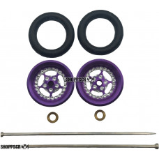 Pro Track Star in Purple 3/8" O-Ring Drag Wheelie Wheels / H.O. Fronts