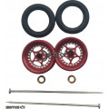 Pro Track Star in Red 3/8" O-Ring Drag Wheelie Wheels / H.O. Fronts