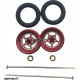 Pro Track Star in Red 3/8" O-Ring Drag Wheelie Wheels / H.O. Fronts