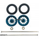 Pro Track Turbine in Blue 3/8" O-Ring Drag Wheelie Wheels / H.O. Fronts