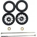 Pro Track Turbine in Black 3/8" O-Ring Drag Wheelie Wheels / H.O. Fronts