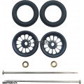 Pro Track Turbine in Gray 3/8" O-Ring Drag Wheelie Wheels / H.O. Fronts