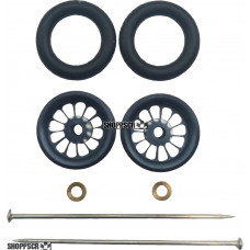 Pro Track Turbine in Gray 3/8" O-Ring Drag Wheelie Wheels / H.O. Fronts