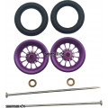 Pro Track Turbine in Purple 3/8" O-Ring Drag Wheelie Wheels / H.O. Fronts