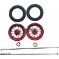 Pro Track Turbine in Red 3/8" O-Ring Drag Wheelie Wheels / H.O. Fronts