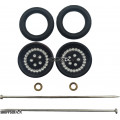 Pro Track Classic in Black 3/8" O-Ring Drag Wheelie Wheels / H.O. Fronts