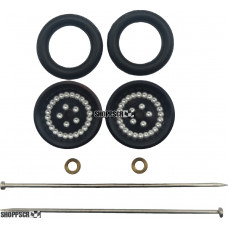 Pro Track Classic in Black 3/8" O-Ring Drag Wheelie Wheels / H.O. Fronts