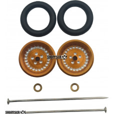 Pro Track Classic in Gold 3/8" O-Ring Drag Wheelie Wheels / H.O. Fronts
